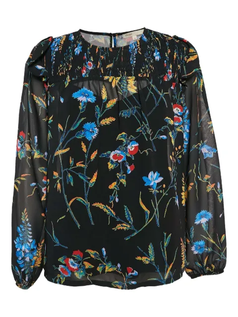 Maje pre-owned floral-print smocked blouse Black 1065761
