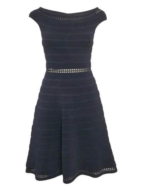 SANDRO openwork-trim ribbed midi dres Blue 1119058