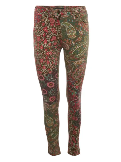 Etro Pre-Owned paisley-print floral trousers Red 1100850