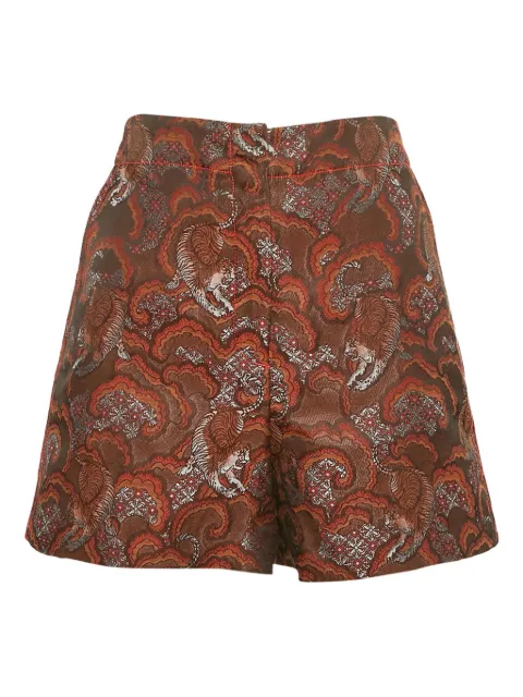 SANDRO 2023 patterned-jacquard shorts Brown 1098127