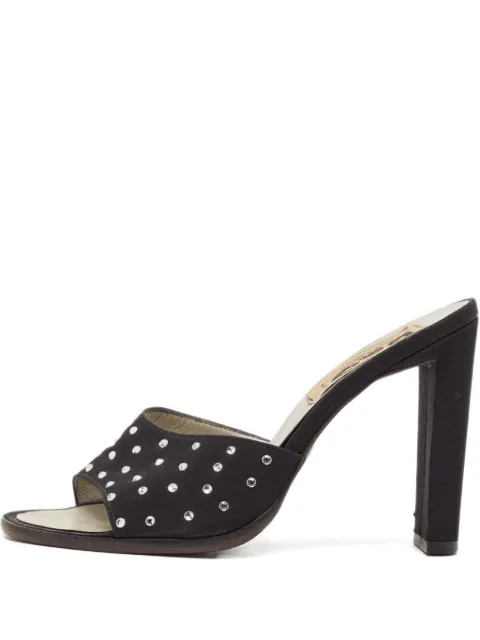 D&G pre-owned 100mm rhinestone-embellished block-heel sandals Black 1129798