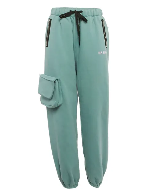 Natasha Zinko drawstring-waist cargo track pants Blue 1106216
