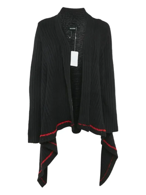 Zadig&Voltaire ribbed-knit asymmetrical cardigan Black 1120998