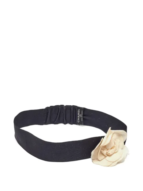 CHANEL Pre-Owned satin flower headband Black 1077907