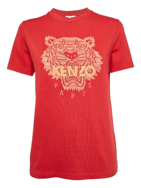 Kenzo Pre-Owned Tiger logo T-shirt Red 1047440