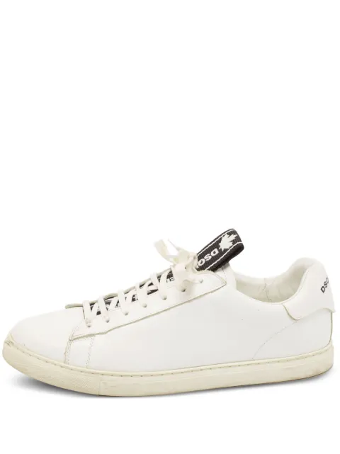 DSQUARED2 pre-owned leather sneakers White 1090430