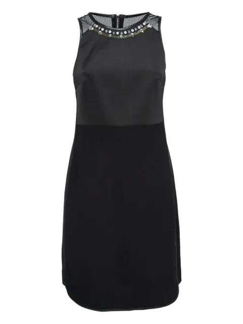 Rebecca Taylor mesh embellished neckline mini dress Black 212420