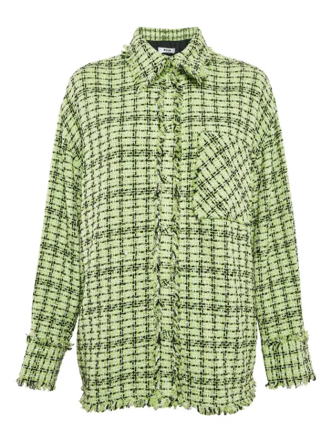 MSGM tweed fringed jacket Green 1093598