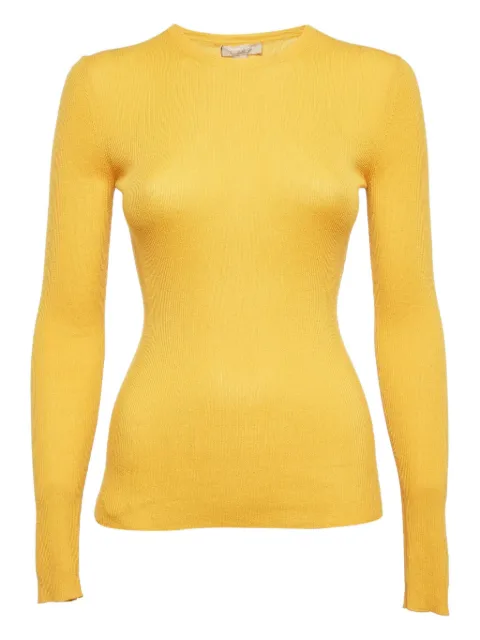 Michael Kors Vintage ribbed cashmere top Yellow 1024035