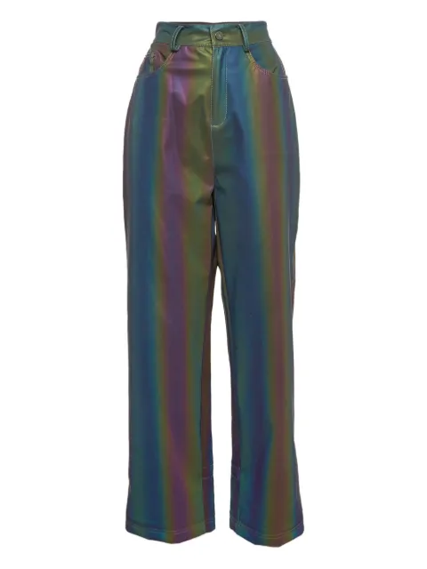 ANNAKIKI reflective-patterned trousers Black 1025374
