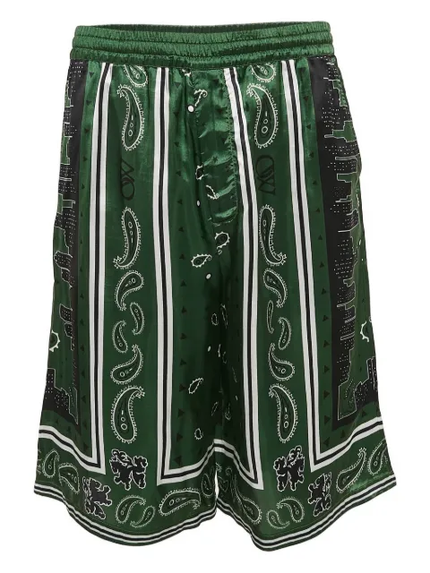 Off-White Pre-Owned paisley-print shorts Green 1114201