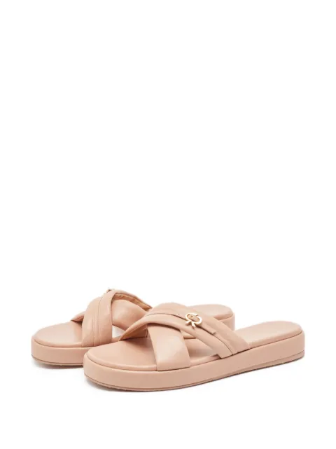 Gianvito Rossi leather cross-strap sandals Pink 1037951