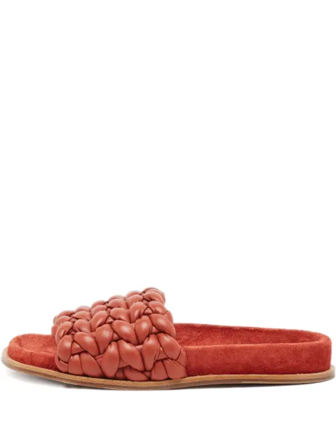 Chloé Pre-Owned braided leather slides Brown 1041969