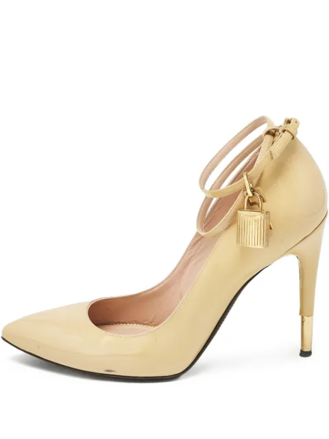 Tom Ford Vintage 100mm patent-leather lock pumps Neutrals 1047463