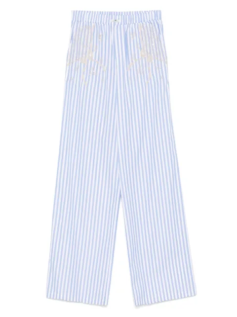 Elisabetta Franchi striped cotton pants White PA10255E3