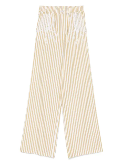 Elisabetta Franchi striped cotton pants White PA10255E3