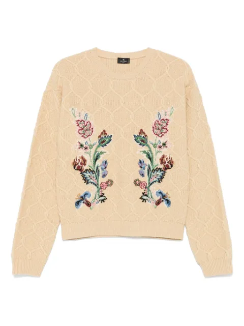 ETRO floral-embroidered sweater Neutrals WRKE0252AV706