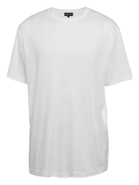 Giorgio Armani Pre-Owned logo-embroidered T-shirt White 1124718