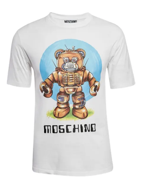 Moschino Pre-Owned Robot Bear T-shirt White 1089736