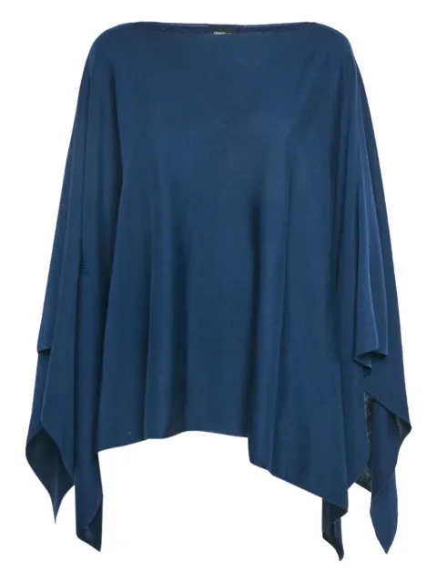 Giorgio Armani Pre-Owned fine-knit poncho top Blue 1106383