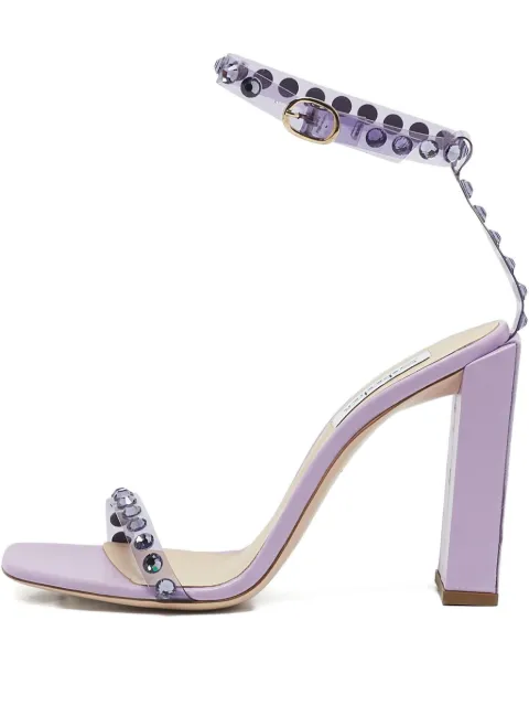 Sarah & Sebastian pre-owned 110mm Sebastian crystal-embellished leather sandals Purple 1129993