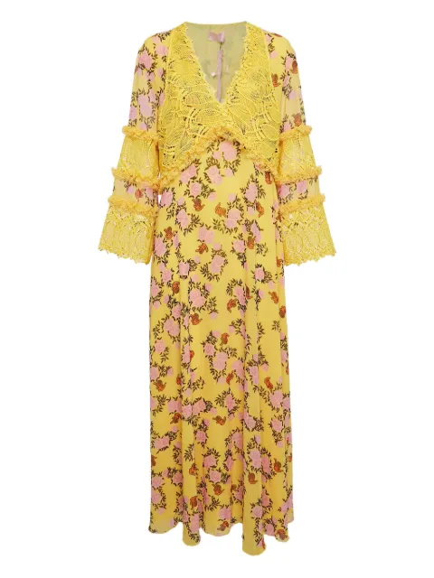 Giamba lace floral dress Yellow 1048881