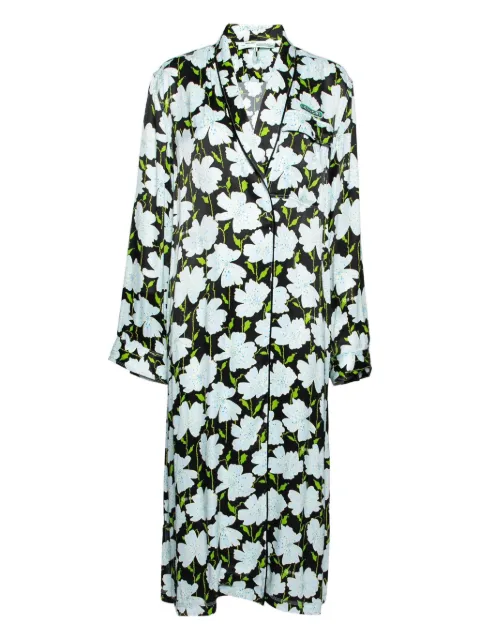 Off-White Pre-Owned floral-print coat Green 627668