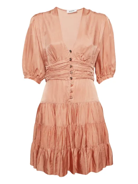 SANDRO pre-owned puff-sleeved tiered dress Orange 1061495