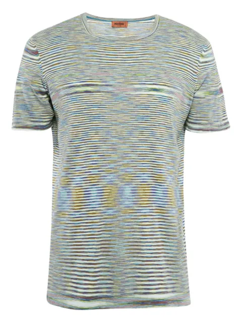 Missoni Pre-Owned striped cotton T-shirt Blue 1107784