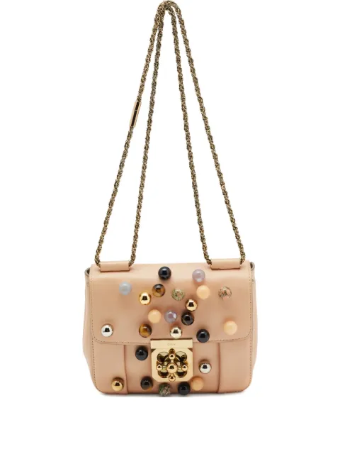 Chloé Pre-Owned Elsie leather embellished shoulder bag Orange 1101340
