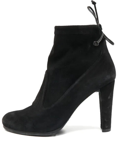 Stuart Weitzman 100mm suede back tie boots Black 1090839