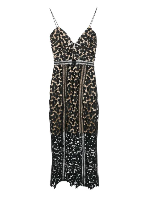 Self-Portrait Arabella floral-lace midi dress Black 1089178