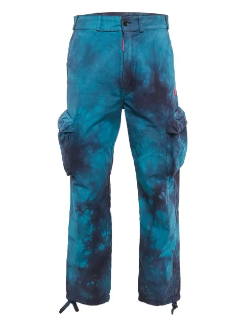Off-White Pre-Owned tie-dye cargo trousers Blue 1124221