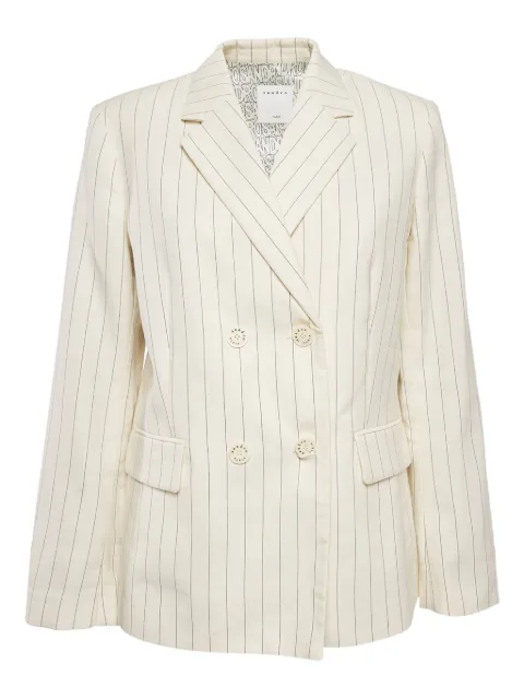 SANDRO striped double-breasted blazer Neutrals 1111588