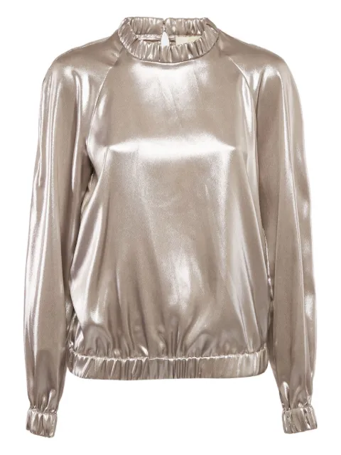 Sara Battaglia metallic sheen blouse White 1094406