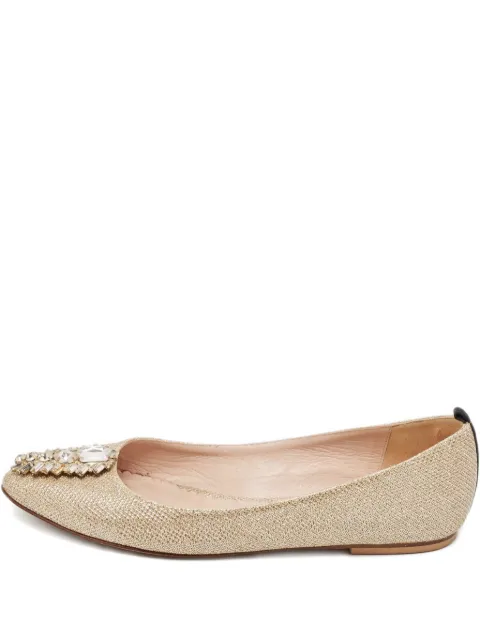 SJP by Sarah Jessica Parker glitter crystal ballet flats Neutrals 1081738
