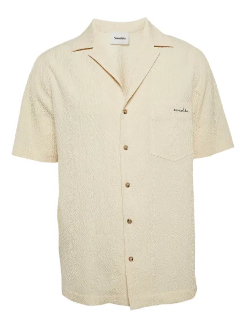 Nanushka logo-embroidered shirt Yellow 1085340