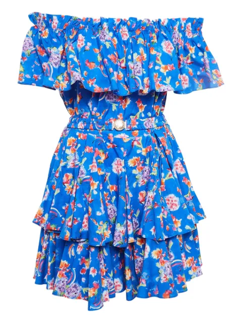 Caroline Constas floral ruffled mini dress Blue 1024489