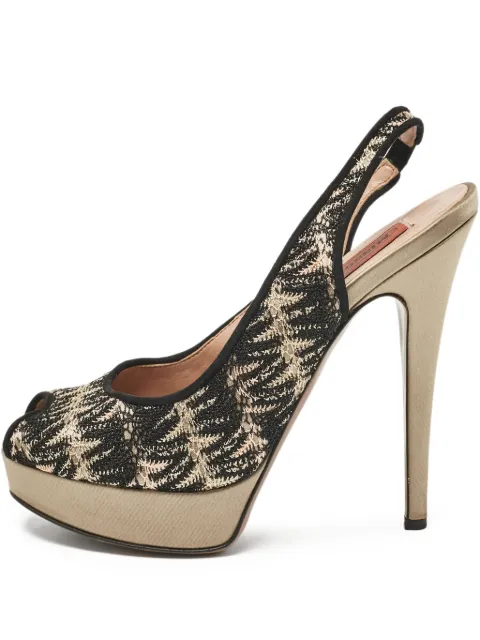 Missoni Pre-Owned slingback platform pumps Black 1076498