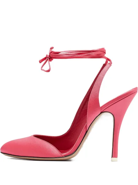 The Attico 120mm Carrie satin ankle-tie pumps Pink 1042489