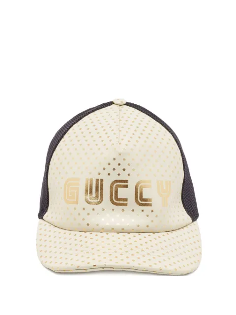 Gucci Pre-Owned logo-print cap White 917796