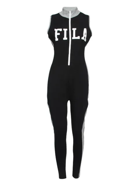 Fila logo zip-up jumpsuit Black 627587