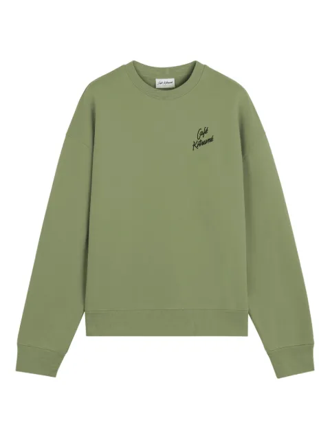 CAFÉ KITSUNÉ embroidered-logo sweatshirt Green PU00301KM0330