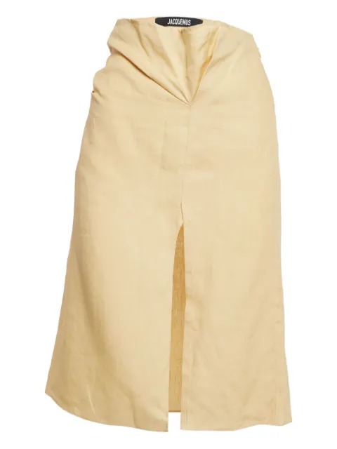 Jacquemus Pre-Owned La Jupe pencil midi skirt Yellow 1077901