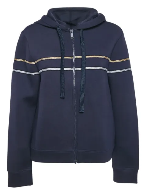 Zadig&Voltaire pre-owned stripe zip-up hooded jacket Blue 1131017