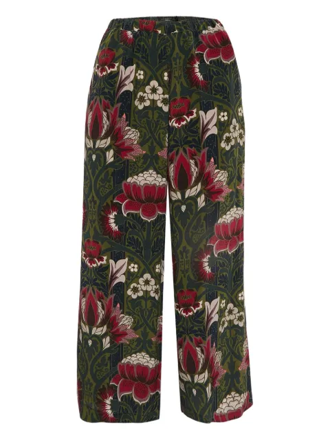 Weekend Max Mara floral-print silk trousers Green 1050684
