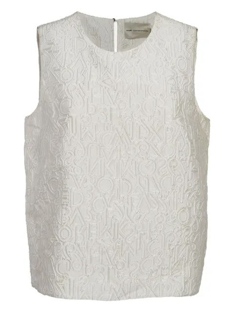 Mary Katrantzou alphabet-jacquard vest White 1062448