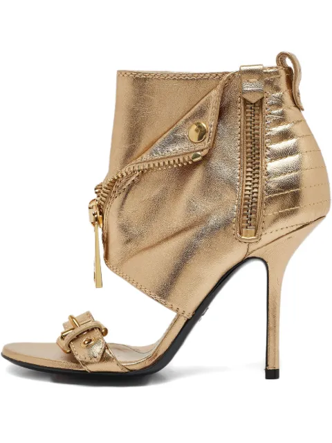 Moschino Pre-Owned 110mm decorative-zip sandals Gold 1096240