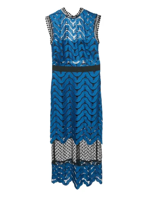 Self-Portrait lace-detail dress Blue 1089174
