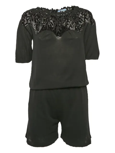Blumarine Vintage lace-panel playsuit Black 1063404